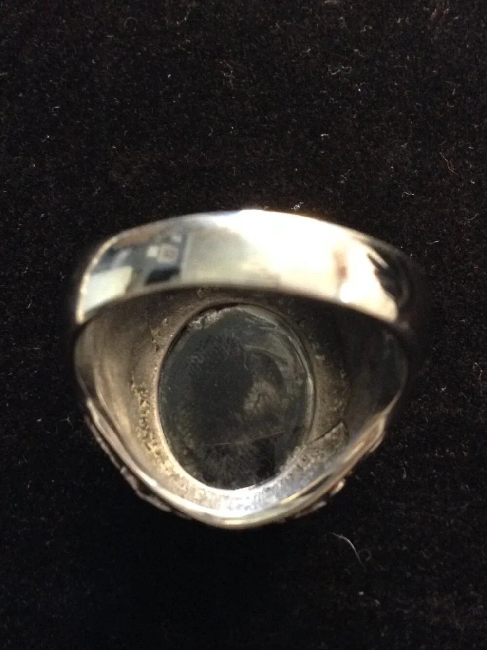 VTG 70's Mendel Men's Titanium Rhodium Red CZ Cross Knight Templar Ring Sz 14.5